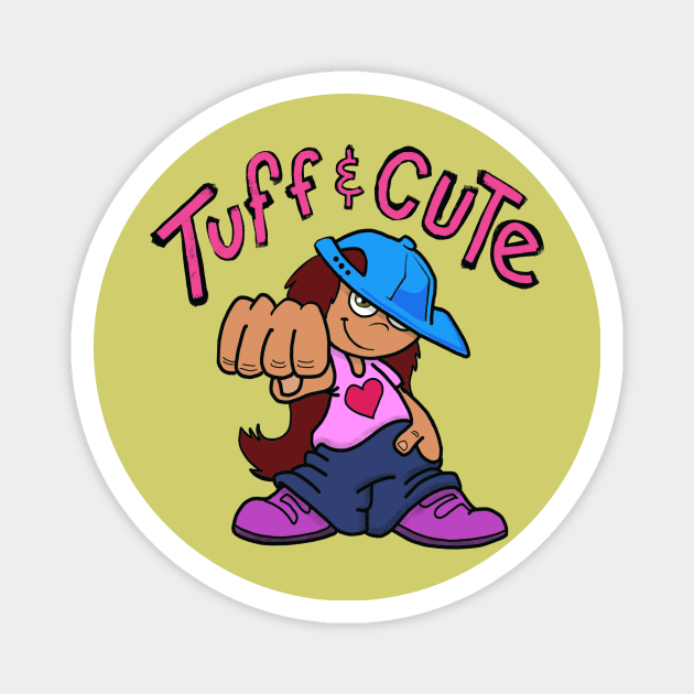 Tough and Cute Girl Magnet by wolfmanjaq